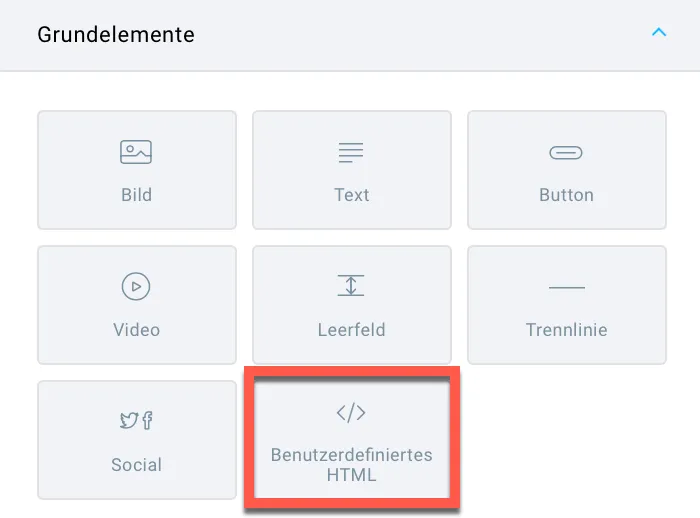 Element Benutzerdefiniertes HTML.