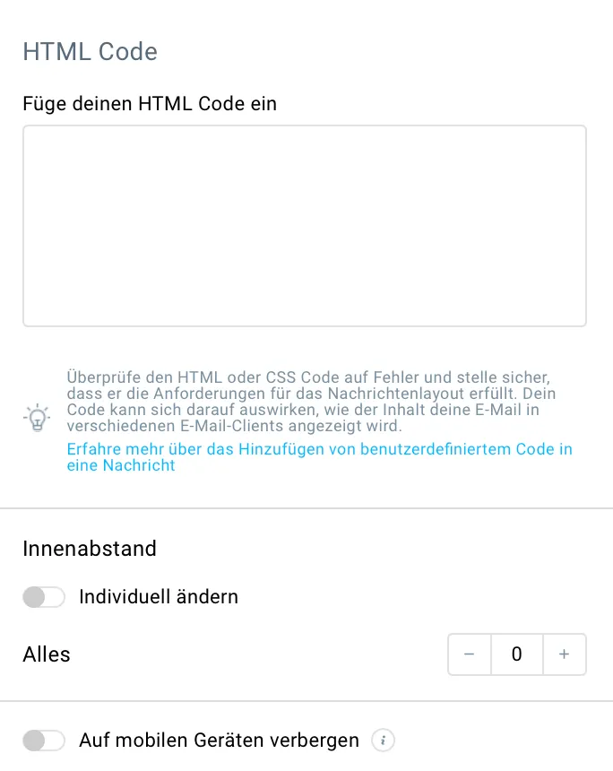 HTML Code einfügen.