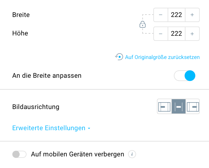 Bildeinstellungen.