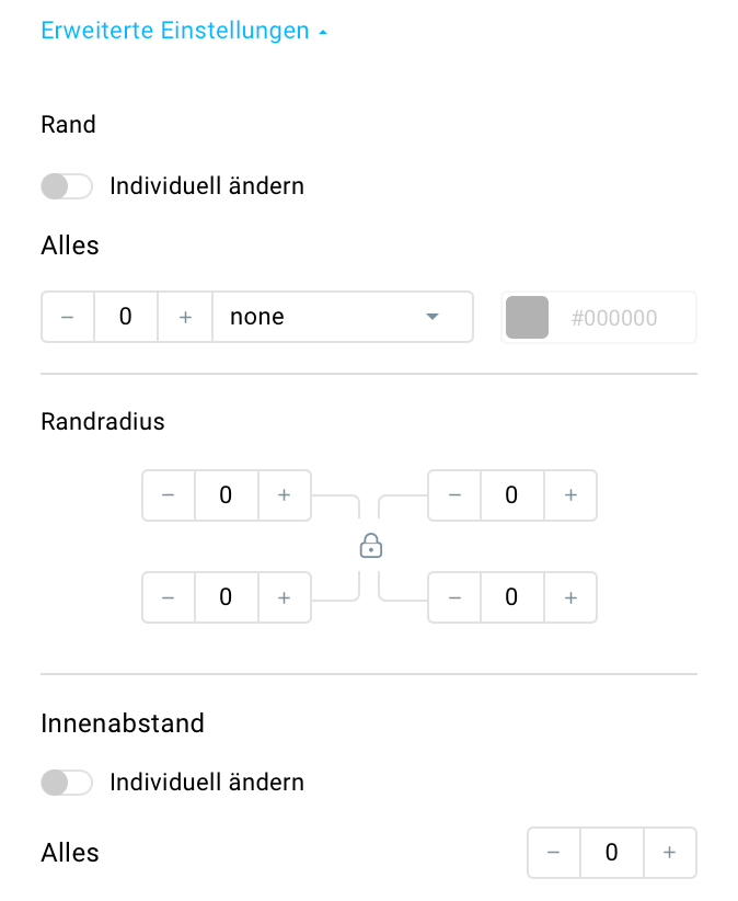 Erweiterte Bildeinstellungen.