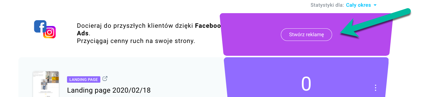 Stwórz reklamę na Facebooka.