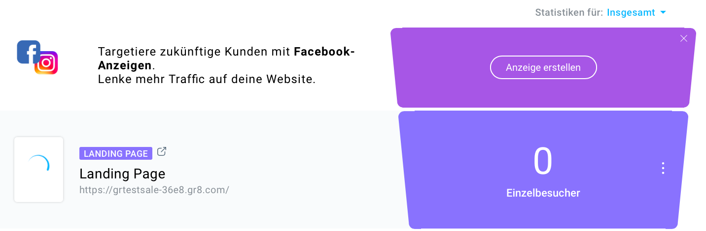 Facebook Anzeige erstellen.