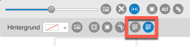 Ausrichtungssymbole im Text- und Bildelement.