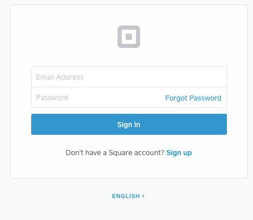 Square login window