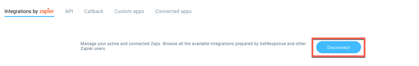 Disconnect Zapier button