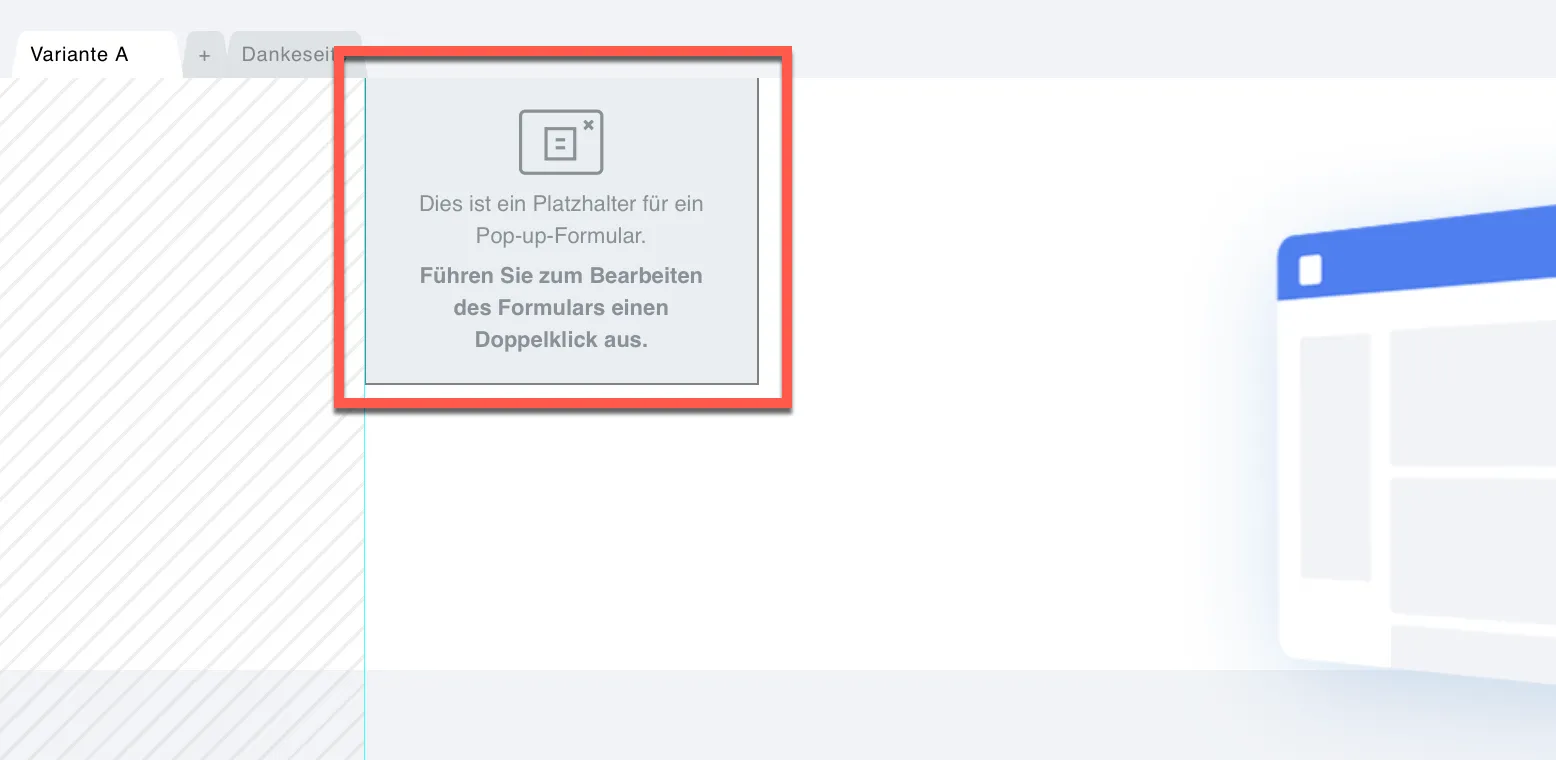 Anmeldeseite mit Exit-Popup.