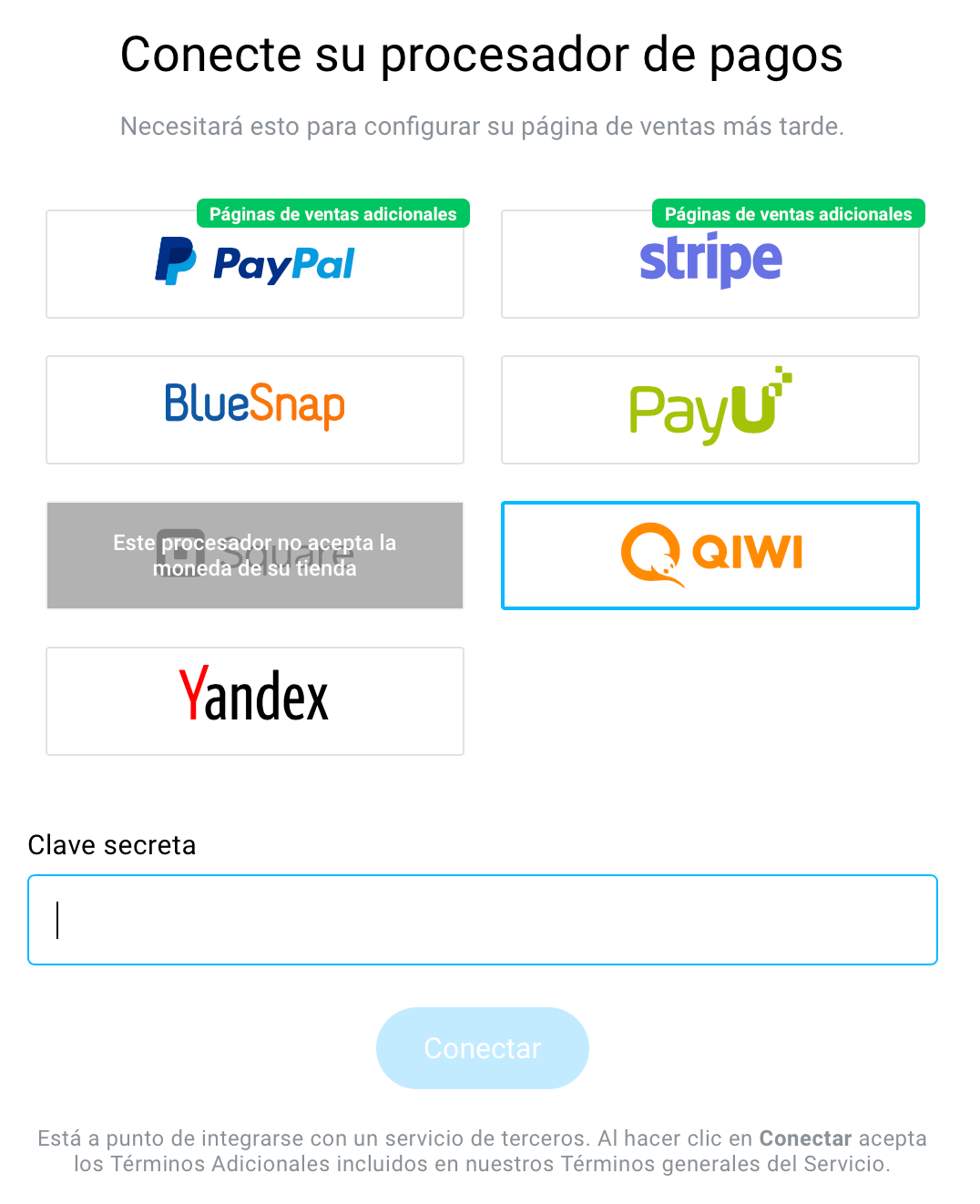 Conectar con Qiwi.