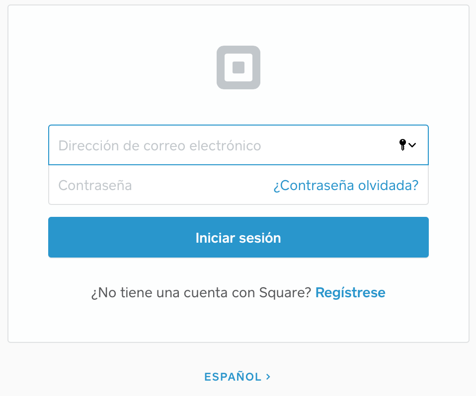 Inicio de sesión en Square.