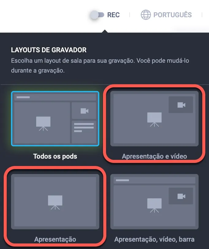 Layouts recomendados