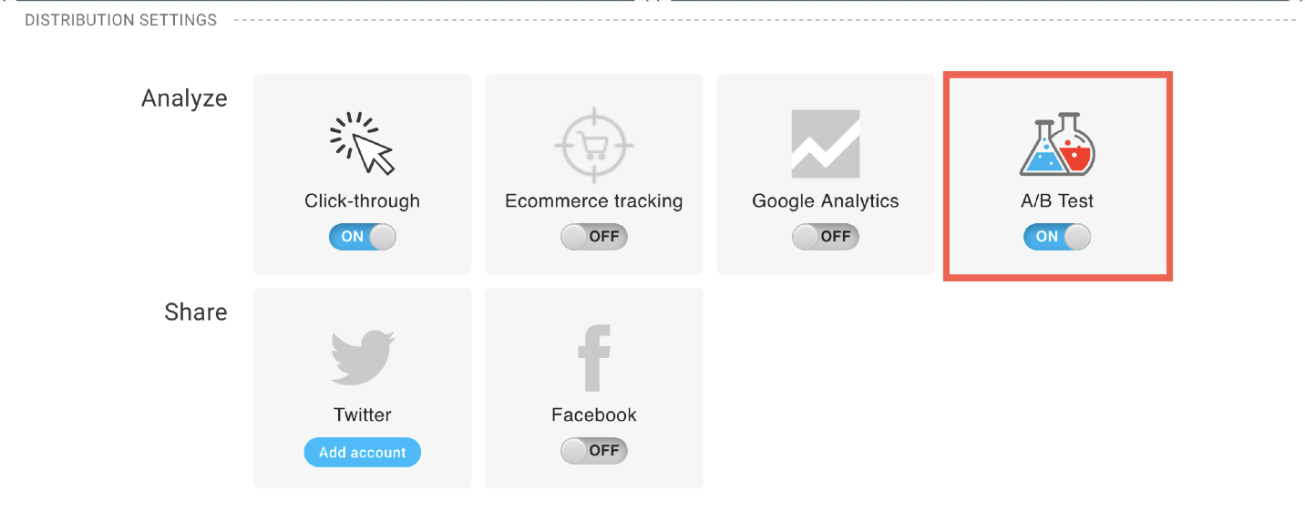 Distribution settings.