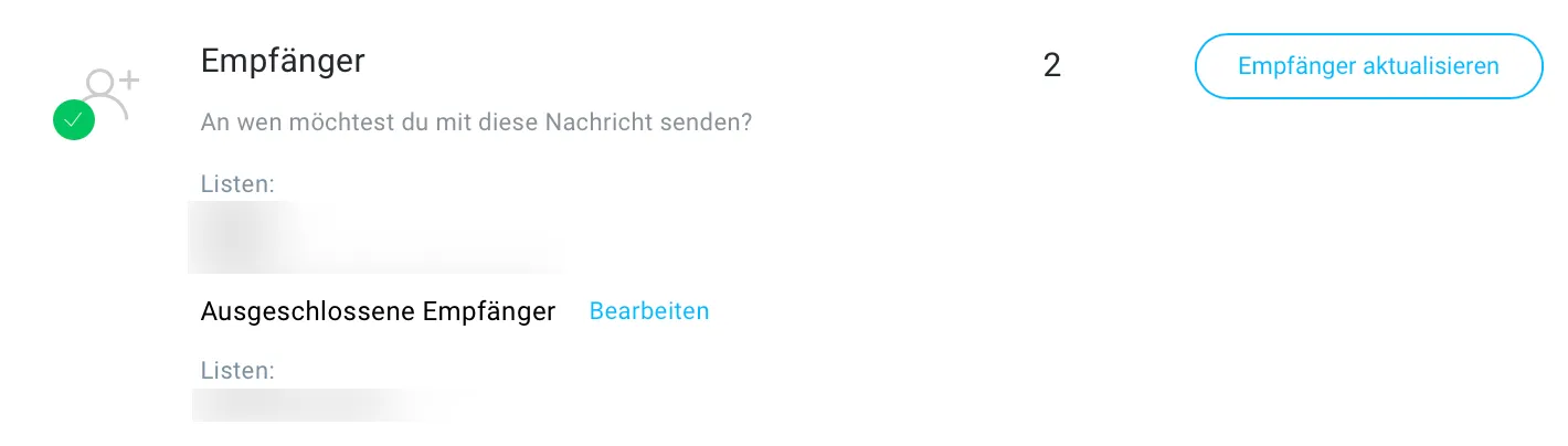 Newsletterempfänger und ausgeschlossene Empfänger.