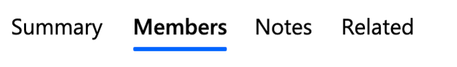 Members menu.