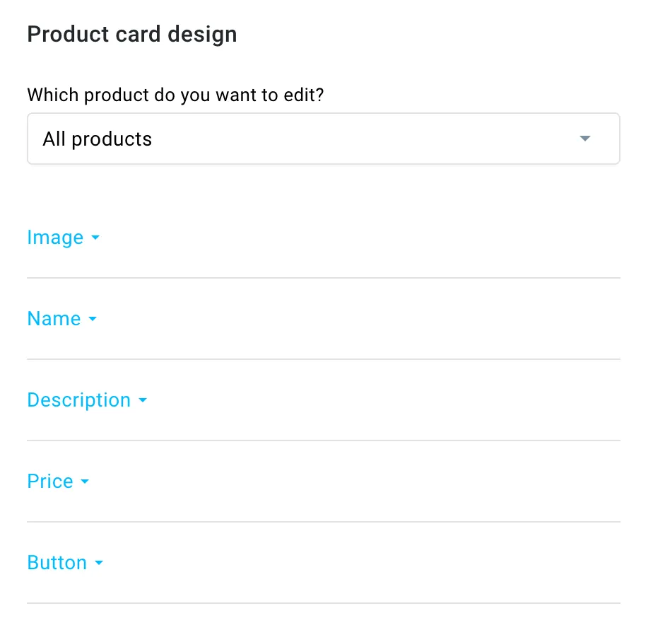 Product card design.