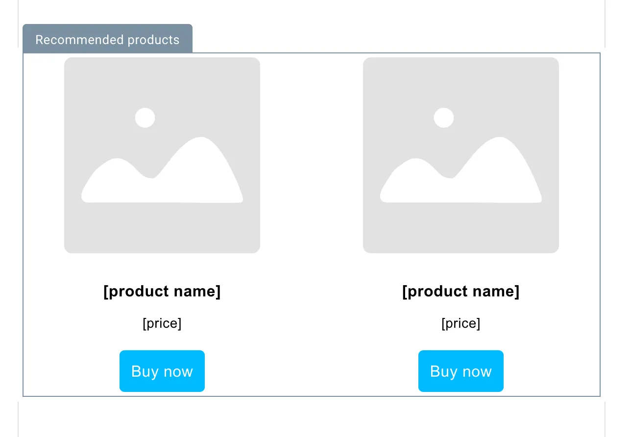 Recommended products block.