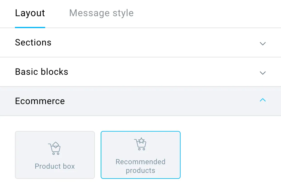 Recommended products block.