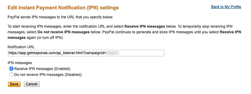 paypal notifications.