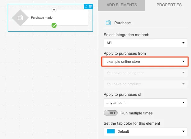 Selecting your store in marketing automation