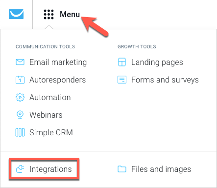 Integrations and API in the dashboard