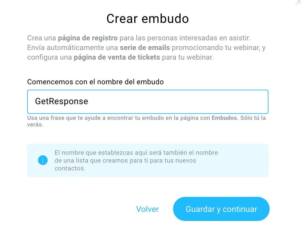 crear embudo webinar pago