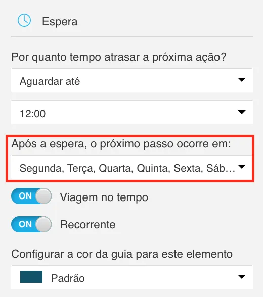 após a espera, o próximo passo ocorre em