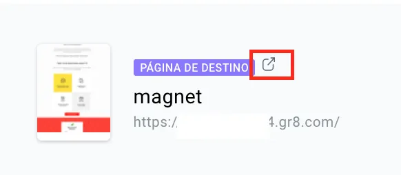 pré-visualização da página de destino