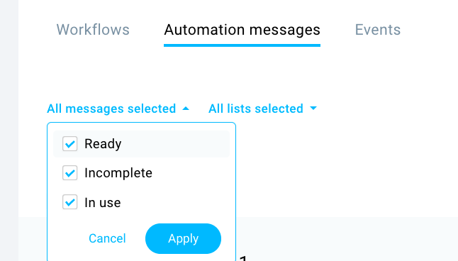 How to filter drafts shown.