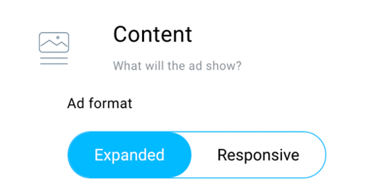 ad format, expended or responsive
