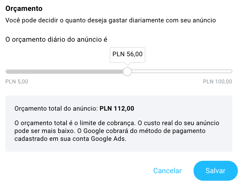 orçamento diário