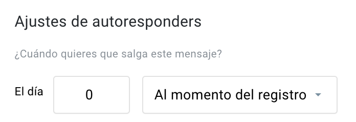 ajustes de autoresponders