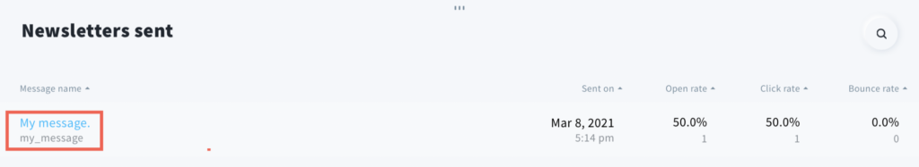 Click name of the message shown.
