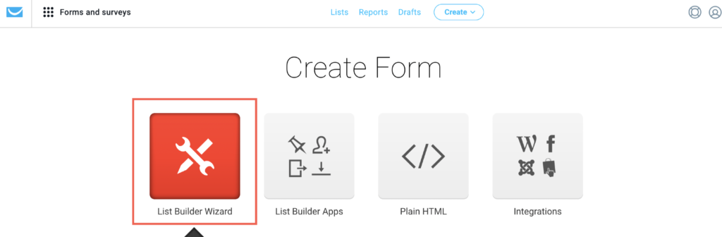List Builder Wizard shown.