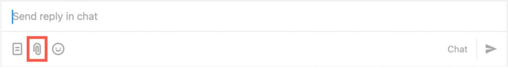 Add attachment icon shown.