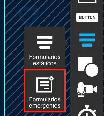 formularios emergentes en la landing page