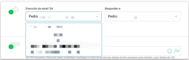 dirección de email "De"