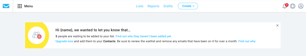 overquote notification before upgrade