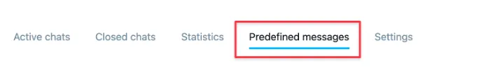 Predefined messages tab shown.
