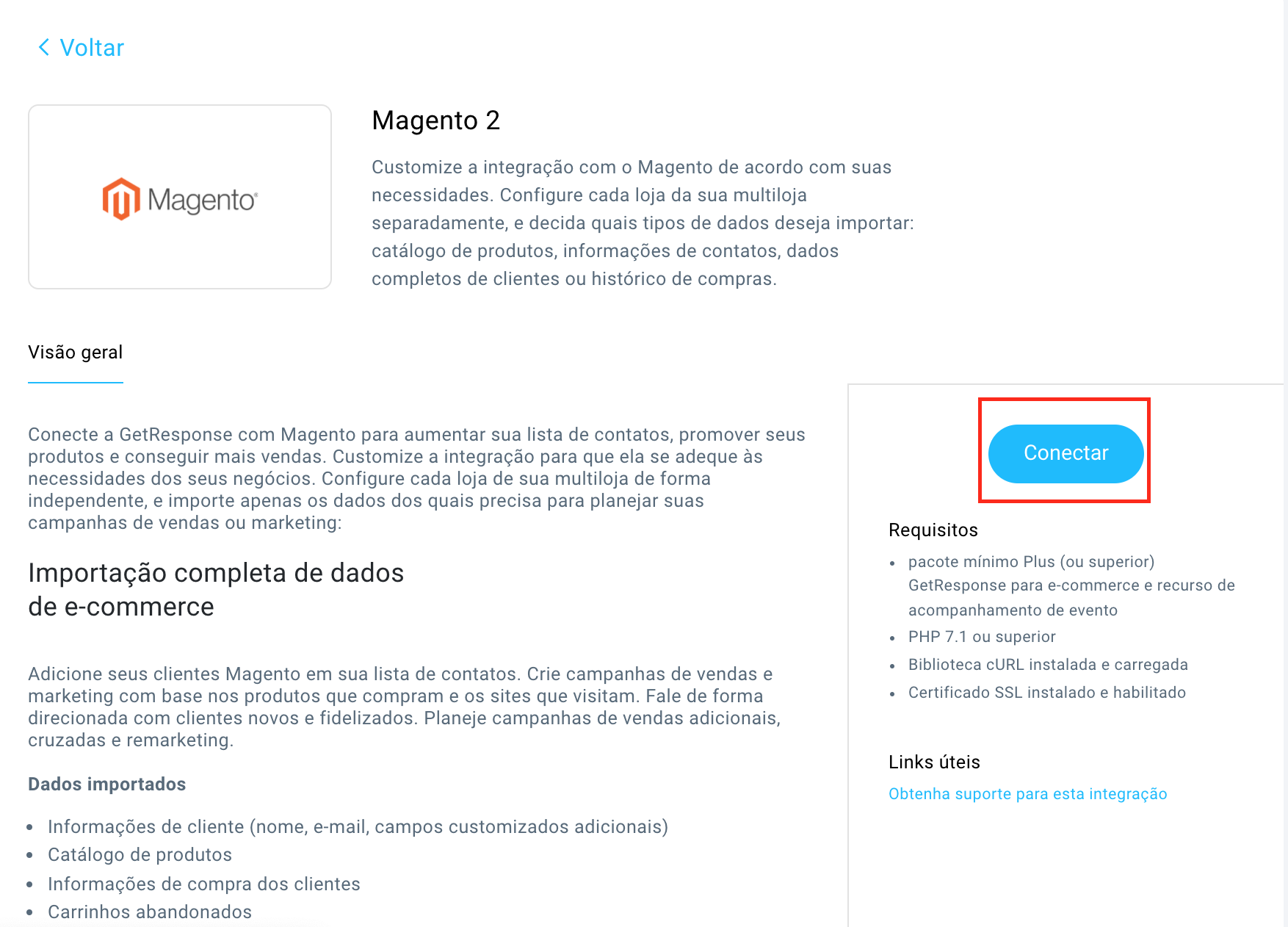 conectar magento 2