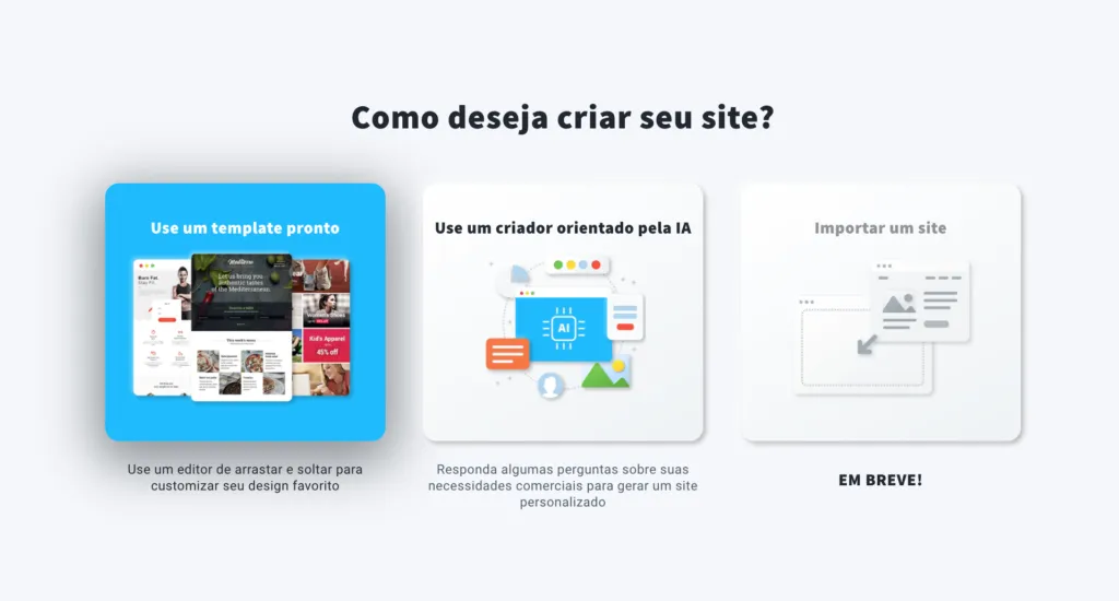 criar website usando templates