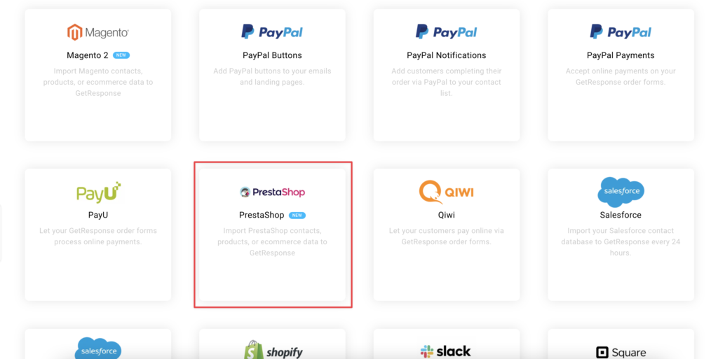 PrestaShop integrate