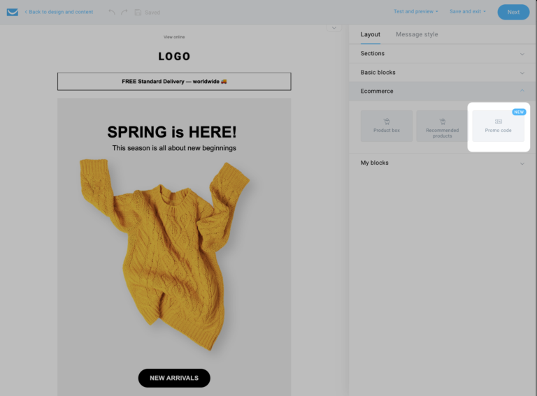 How to add a promo code to my emails?
