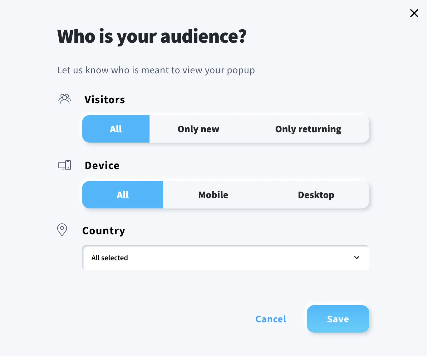 Edit audience settings.