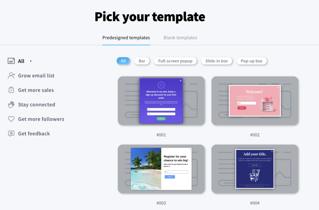 How to create a popup using a template?
