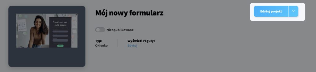 Edytuj projekt