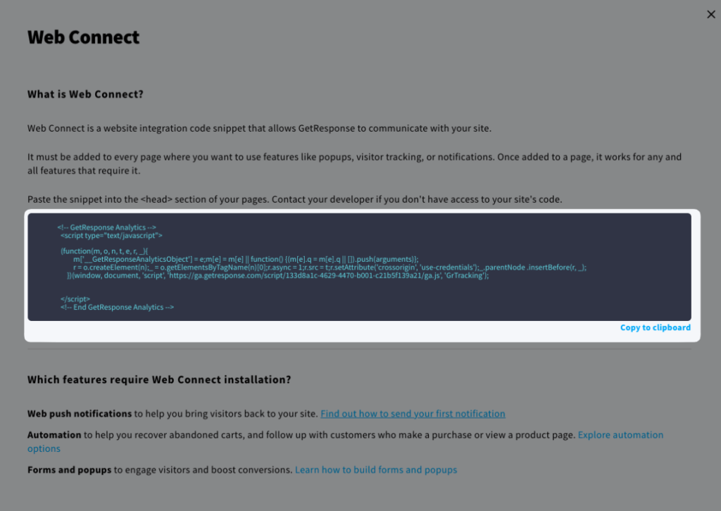 How to embed an inline content's snippet code on my website?