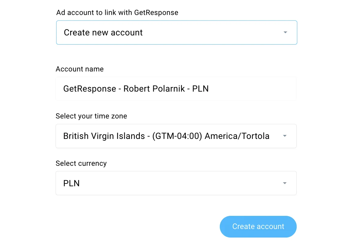 ads account creation