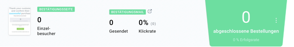 Bestätigungsseite Statistiken