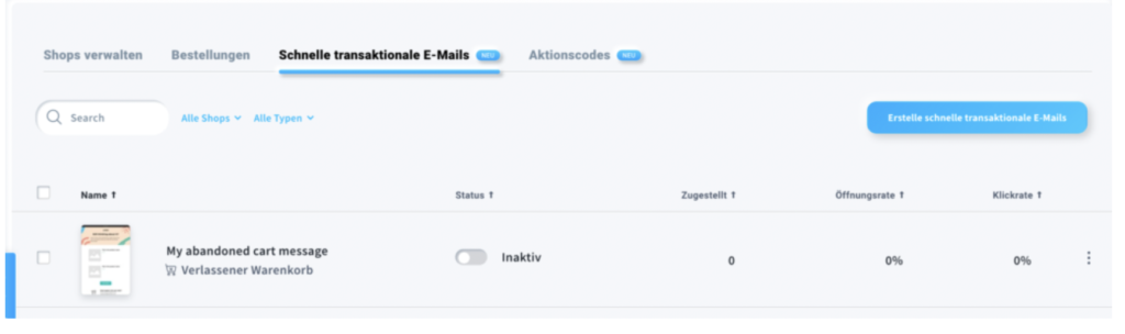 schnelle transaktionale Emails