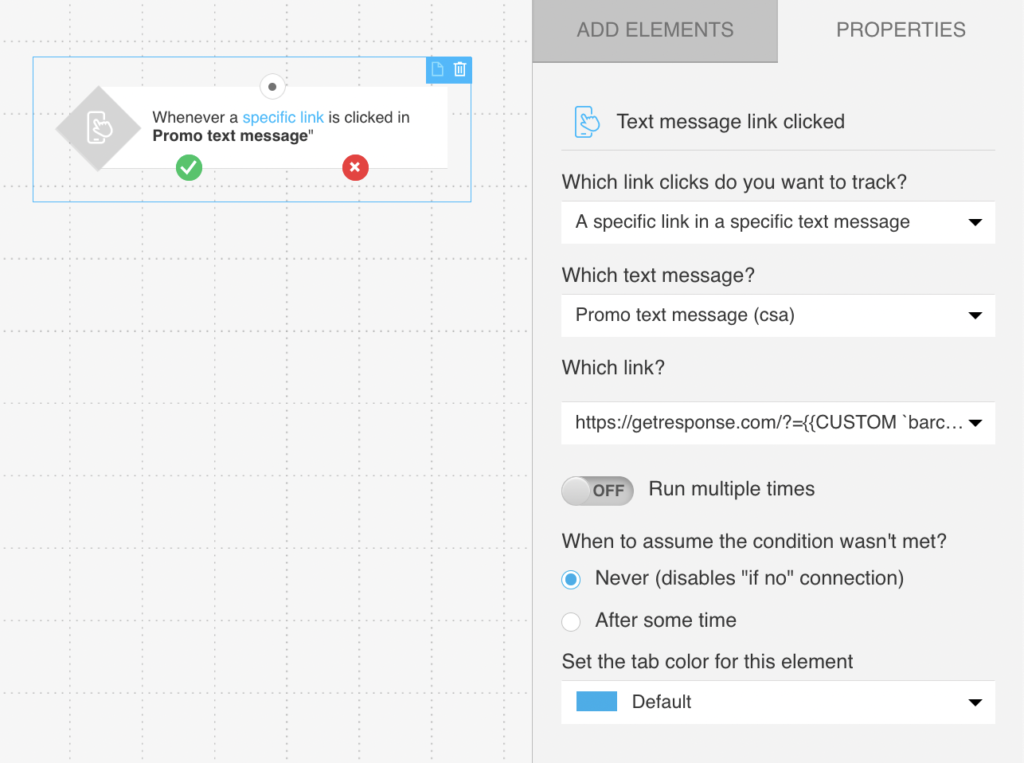 How to trigger my automation workflow when link is clicked in an SMS?