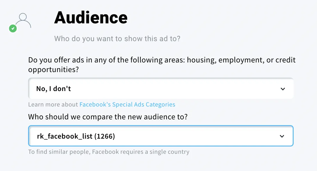 Audience in Facebook Ads