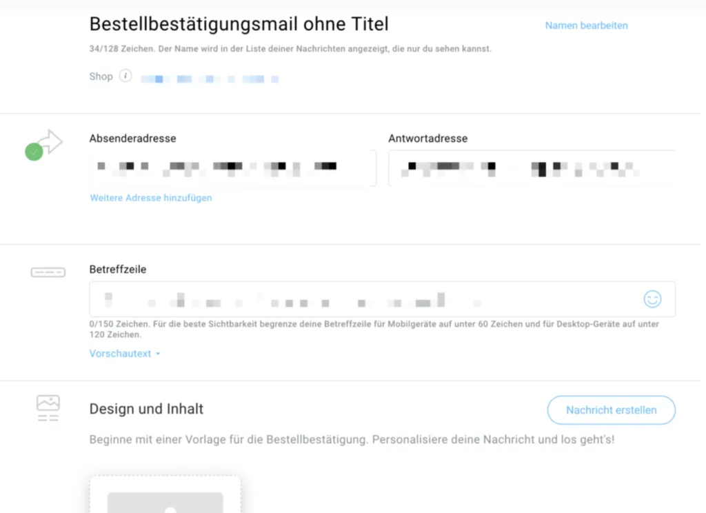 Bestellbestätigungsemail